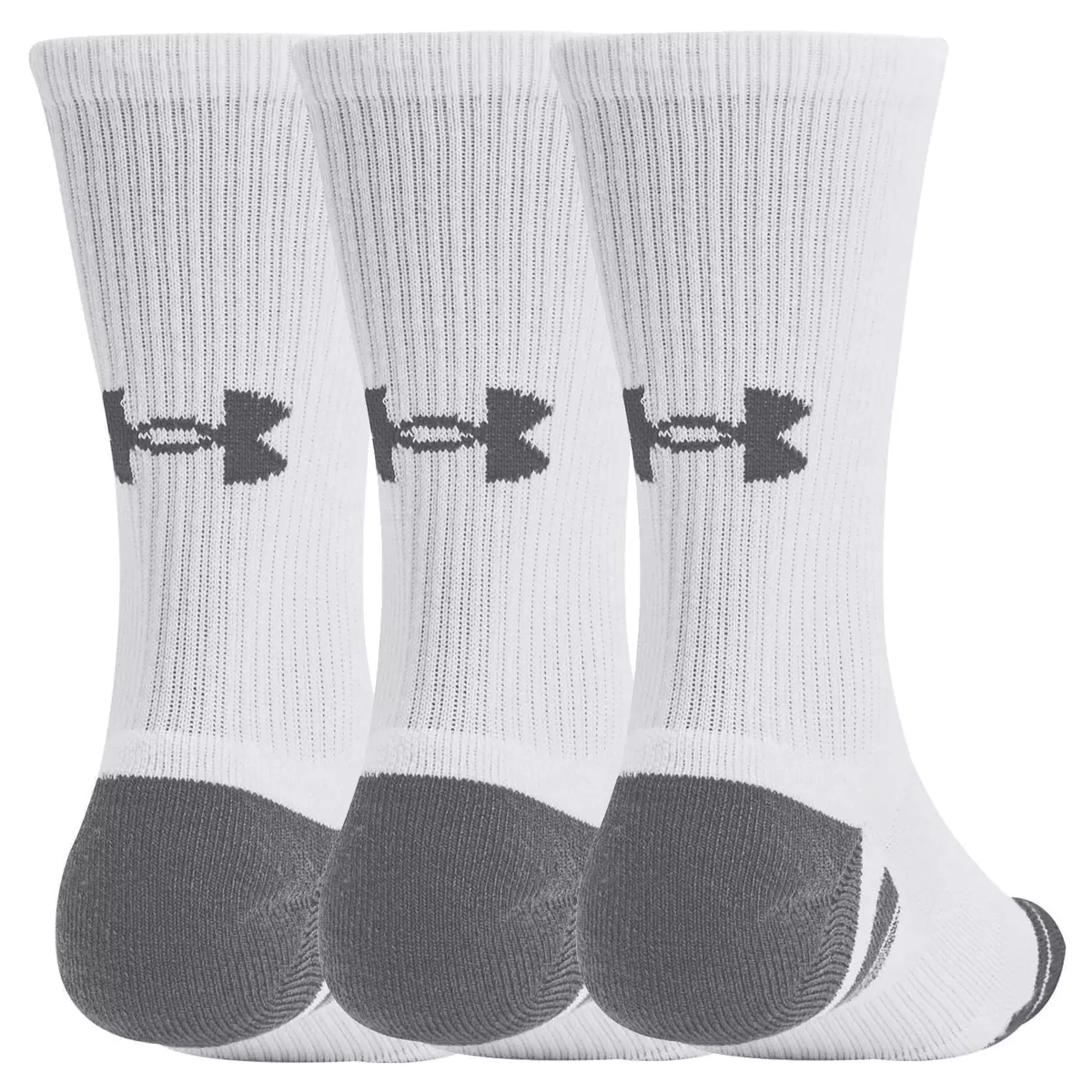 UNDER ARMOUR HEATGEAR TECH CREW MENS GOLF SPORT SOCKS WHITE