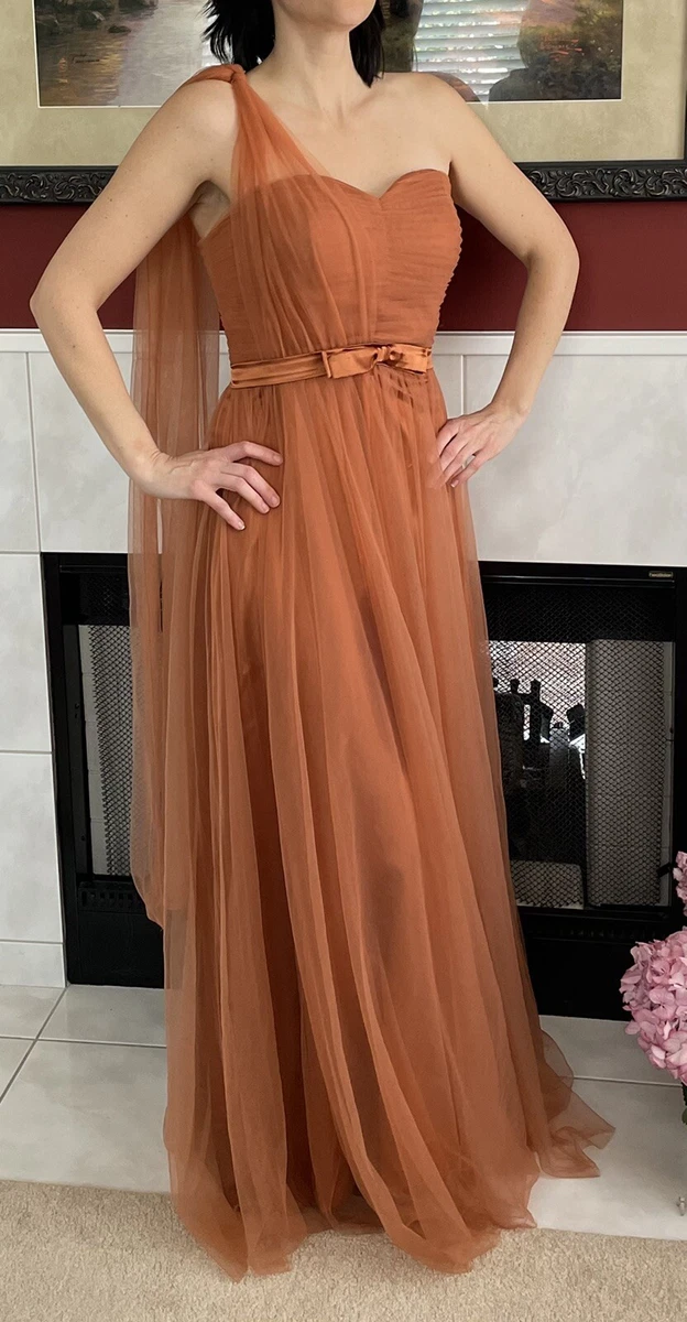 burnt orange prom dress