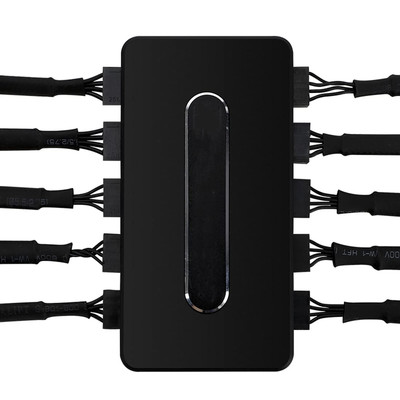 PWM Fan Hub PC Case Fan Controller 4 Pin, Support 10 Computer CPU Fans Splitter 