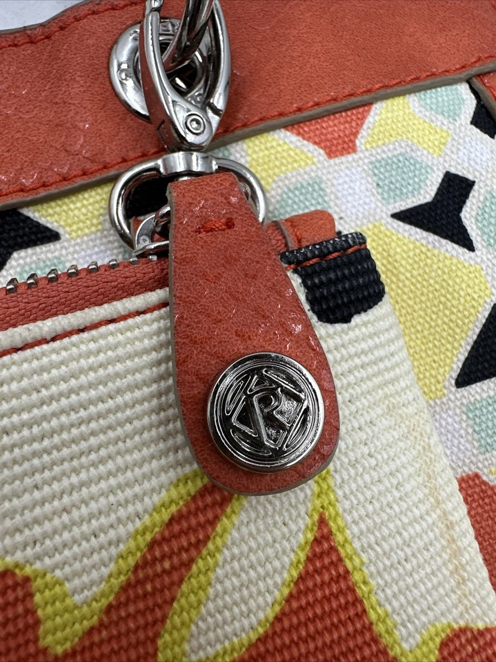 Cartera RELIQUIA AVONDALE REVERSIBLE TOTE Naranja Reptil Multicolor Lona Bolso de Mano Foto 3 de 4