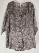 L.A. INTIMATES Vintage Satin Leppard Print Pajama Set Pretty