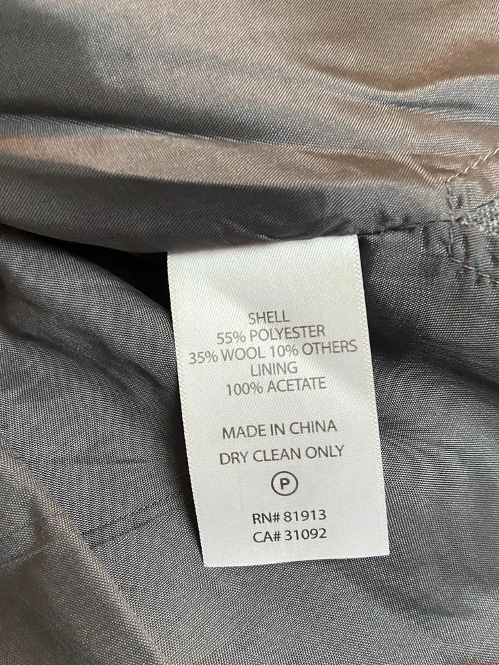 Camisa plisada de lana gris Plenty by Tracy Reese para mujer puntos amarillos talla 4 Foto 4 de 4