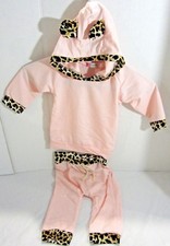 2Pcs Cute Baby Girls Pink Leopard Hoodie Set, New, Free Shipping 
