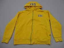 Cat Caterpillar Equipment Mens Hoodie Sz M Hooded Sweatshirt Spell Out Full Zip