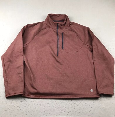 LL Bean Sweatshirt Mens XL Regular Brown Fleece 1/4 Zip Slightly Fitted Pullover
