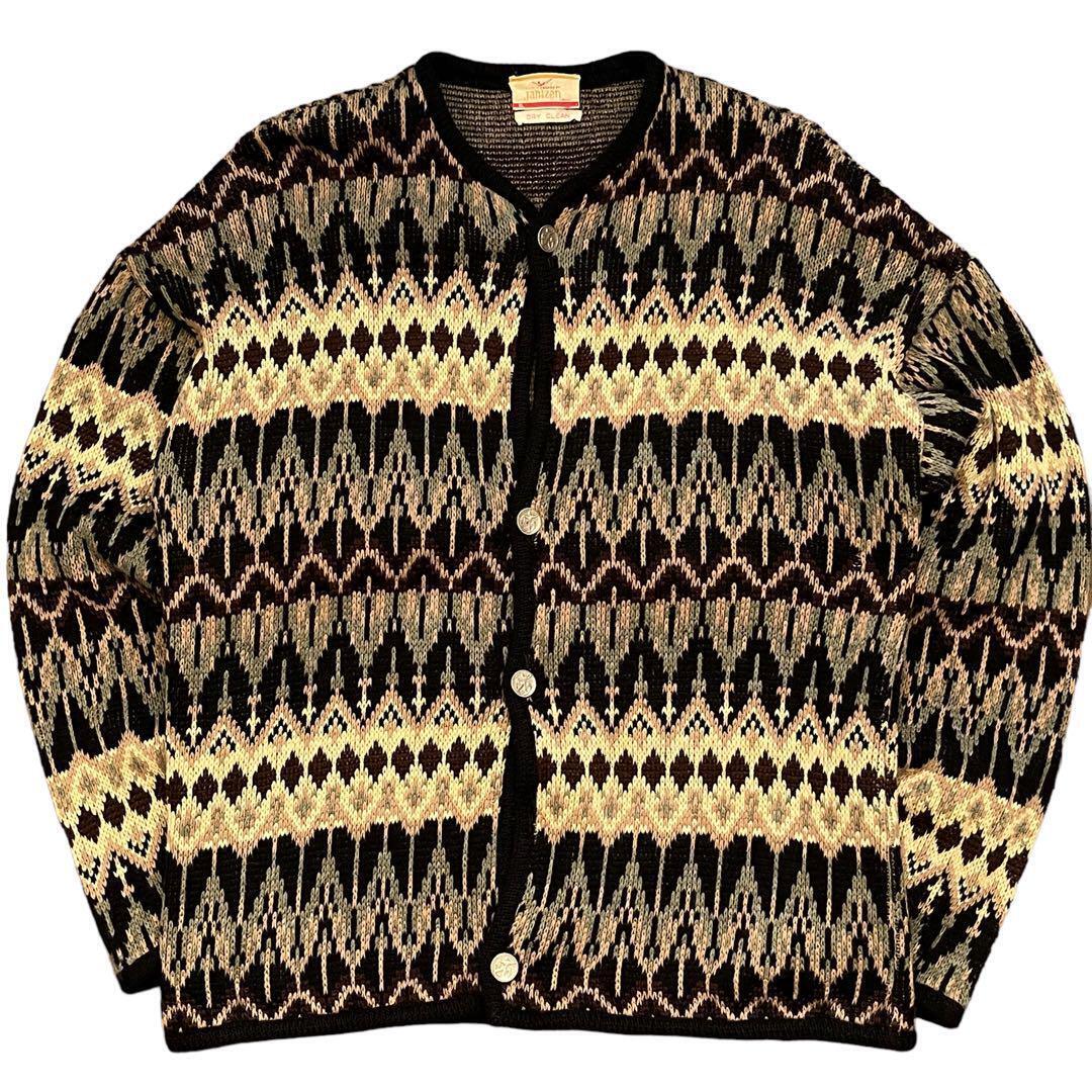 1960s Jantzen Wool/Mohair Cardigan Native Pattern Black 1960s Jantzen Wool/Mohair Cardigan Native Pattern Black