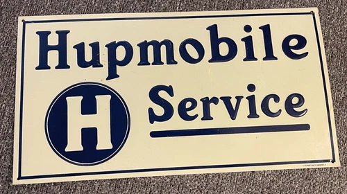 HUPMOBILE SERVICE EMBOSSED METAL SIGN MOTOR CAR Vintage Sign