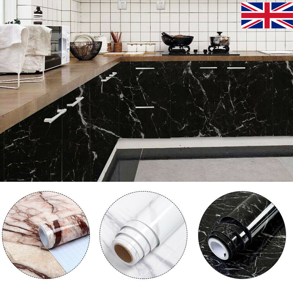 MARBLE SELF ADHESIVE VINYL WRAP FILM KITCHEN WORKTOPS eBay