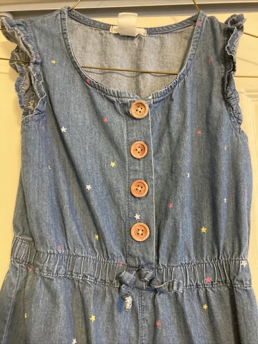 One Step Up Girls Chambray Star Romper Size 5/6 - Picture 3 of 4