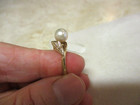10K Yellow gold Pearl Solitaire Ring Size 6.75 — photo 7