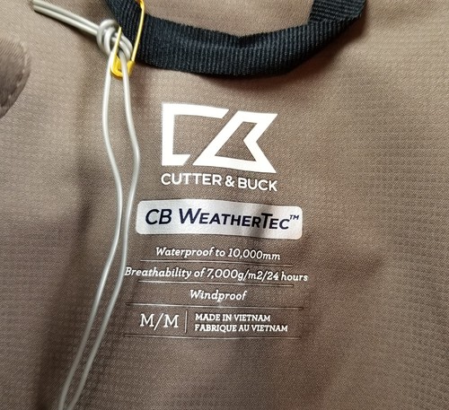 NEW Cutter & Buck Golf Jacket Mens Medium M Black Brown Windbreaker Short Sleeve - Picture 8 of 16