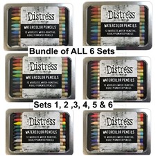 Tim Holtz Distress Watercolor Pencils Set 1, 2, 3, 4, 5, 6 Bundle ALL 72 Colors