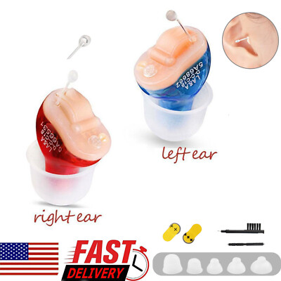 1 Pair Digital Invisible Hearing Aids Small Sound Voice Enhancer Left+Right US