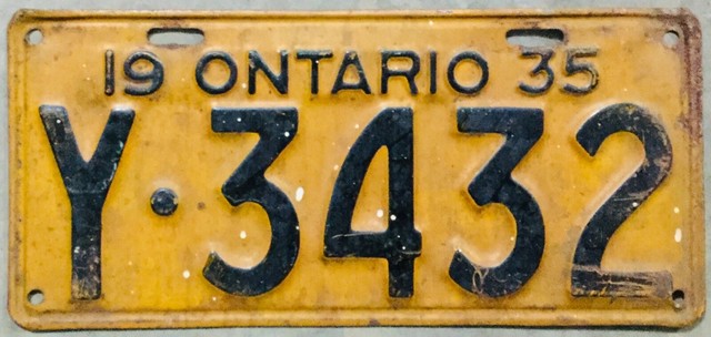 License Plate - Ontario Canada 1935 | eBay