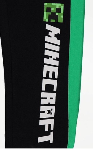 Conjunto de pijama Minecraft negro verde enredadera con paneles manga corta 100 % algodón - Imagen 2 de 3