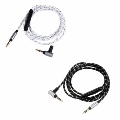 Replacement Audio nylon Cable with Mic For Audio-technica ATH-MSR7 ATH-SR5
