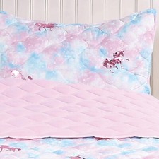 Tadpoles 3-Piece Girls Unicorn Quilt Set  1 Twin Bed Size Quilt  2 Standard Sh