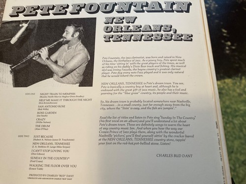 Pete Fountain New Orleans, Tennessee (1971) Vinyl LP Coral – CRL 757517 - Imagen 8 de 12