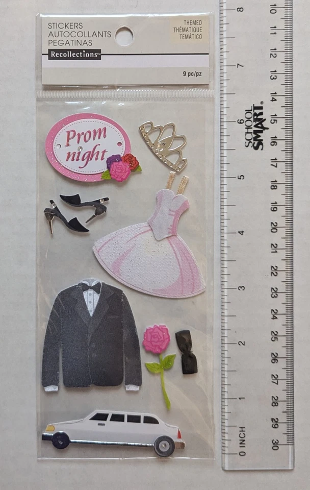 Vestido rosa noite de formatura jaqueta smoking limusine adesivos para scrapbooking por Recollections - Imagem 2 de 2