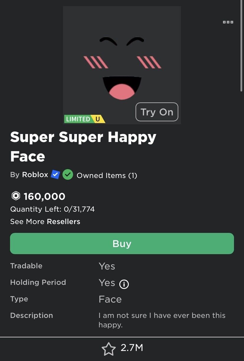 Super Super Happy Face - Roblox