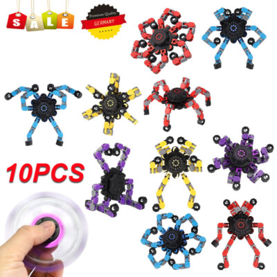 10PCS Roboter Fidget Spinner, DIY Verformbare Fingerspitze Gyro Hand Finger NEU!