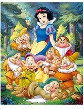 Snow White  the Seven Dwarfs 30x40cm 5D Diamond Art Painting Full Round Drills