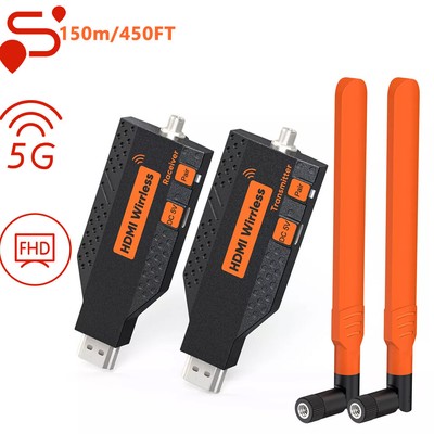150m/450FT Wireless HDMI Transmitter Receiver Video Expansion Gaming Console TV