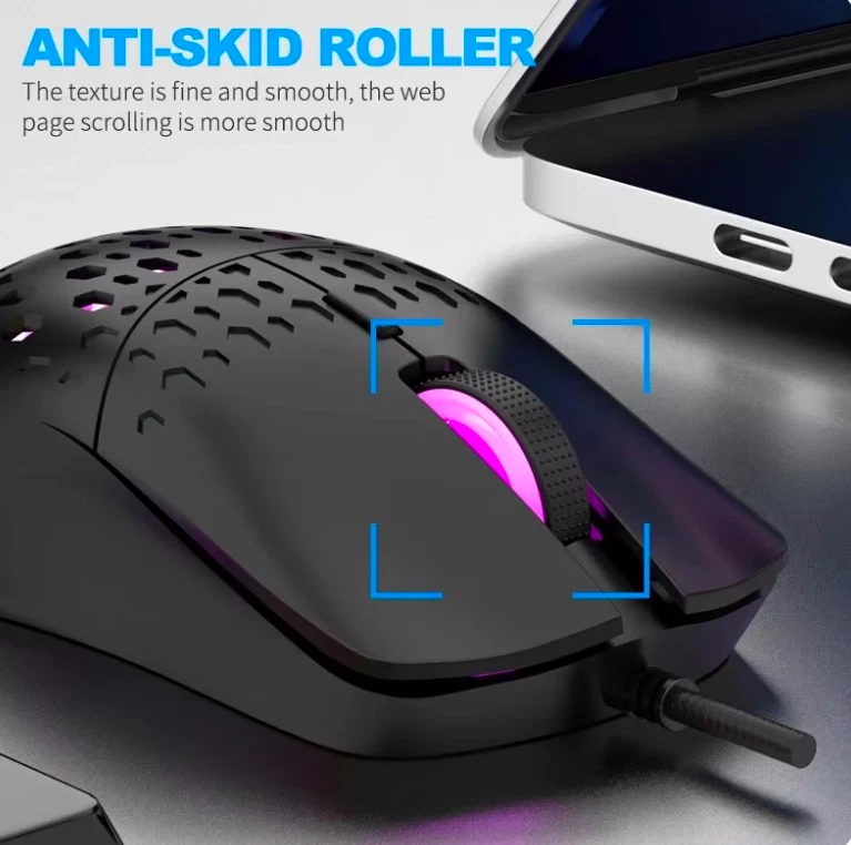 RAIKU G701 Wired 6 Keys Mouse Elite Wired Optical Gaming Mouse Colorful Lighting - Image 4 of 4