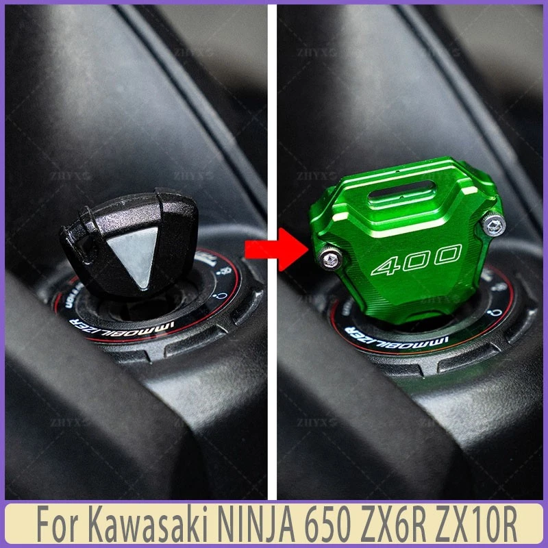 For Kawasaki NINJA 650 ZX6R ZX10R Motorcycle key protection shell cover&keychain Foto 2 de 4