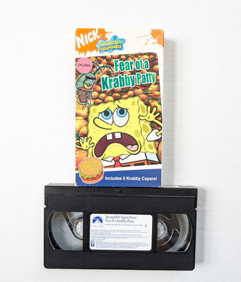 Vintage Spongebob Squarepants VHS Fear of a Krabby Patty Tested Nickelodeon 2005