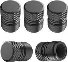 Tire Valve Stem Caps - 5 Pack Corrosion Resistant Premium Anodized Alloy Air Val