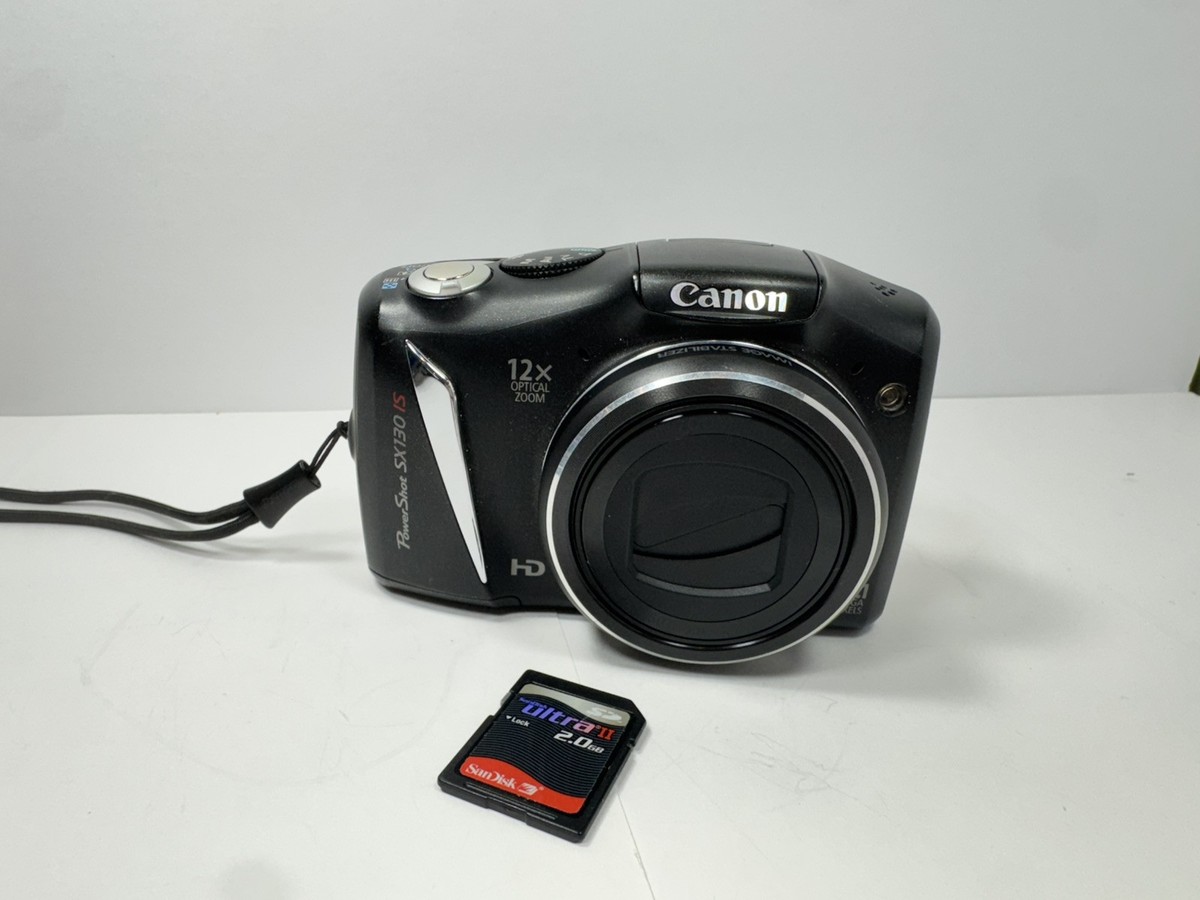 Canon PowerShot SX130 IS Digital Camera Working Black HD