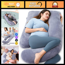 U Shaped Pregnancy Pillow - Full Body Maternity Support for Back, Belly Hips,