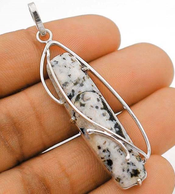 Natural Ocean Surf Jasper 925 Solid Sterling Silver Pendant Jewelry