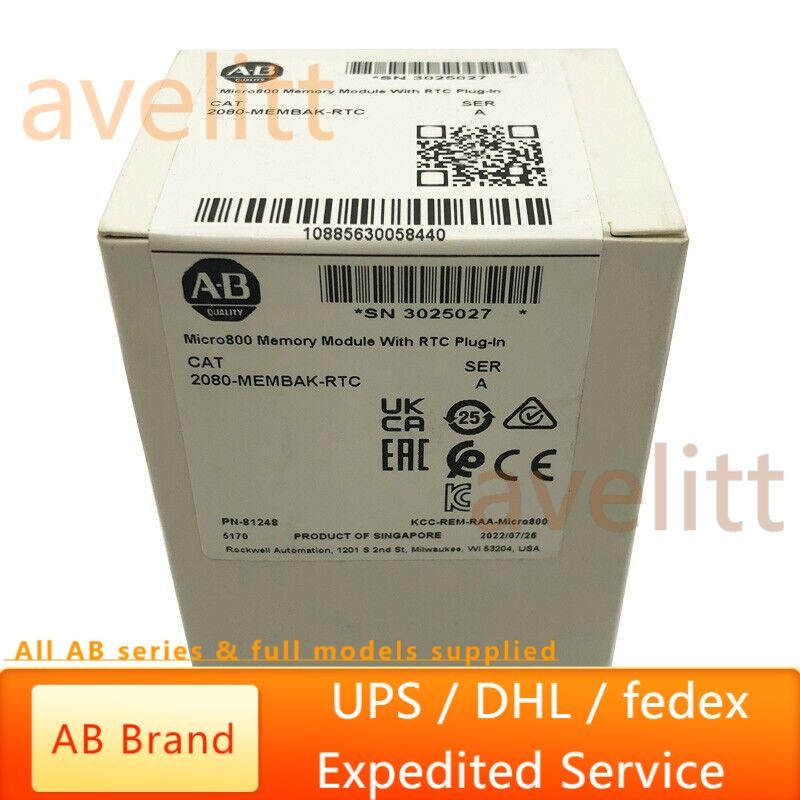 NEW Original Allen Bradley 2080-MEMBAK-RTC Memory Module With RTC Plug-In