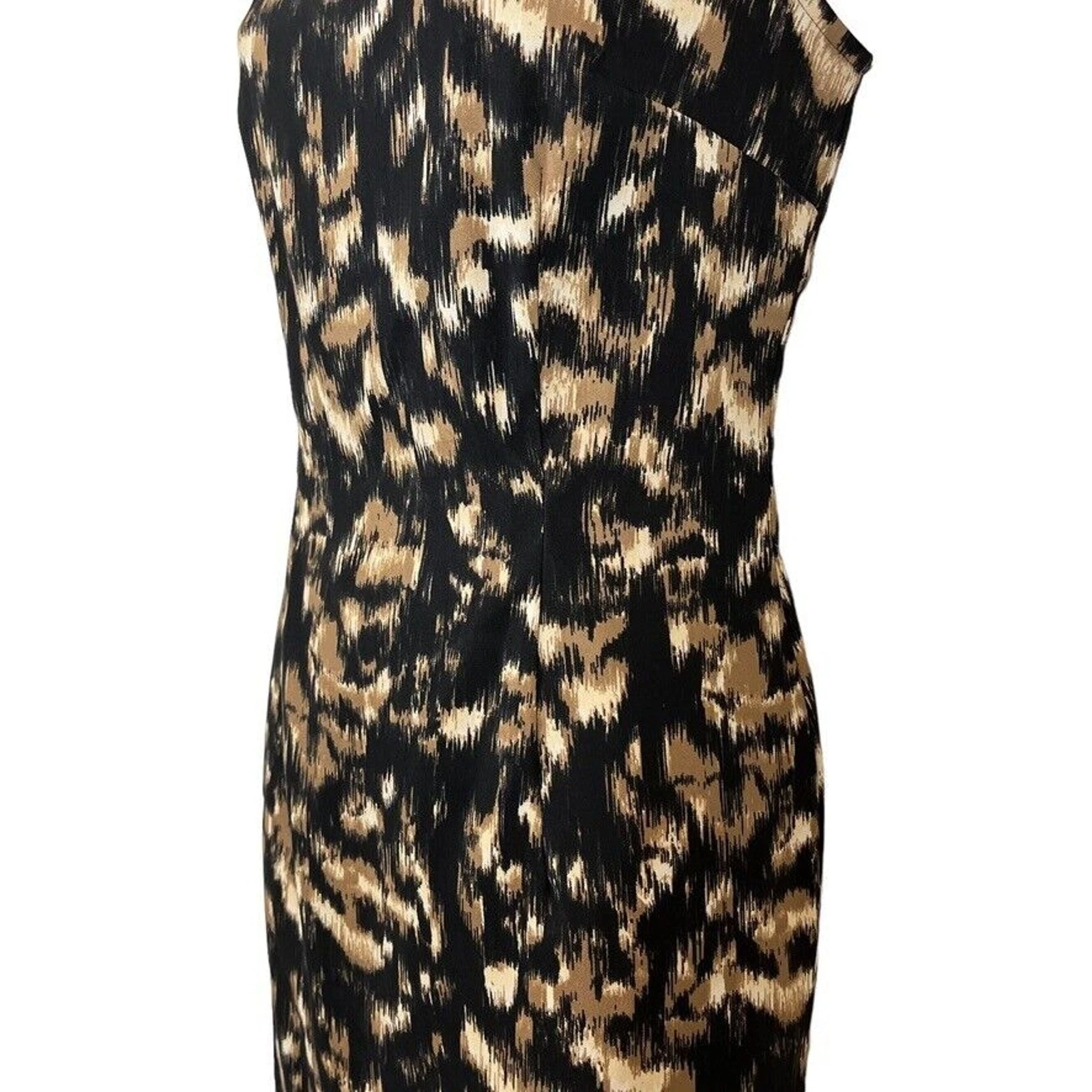 VETEMENTS Abito donna Connected Apparel nero marrone senza maniche elasticizzato sopra il ginocchio tg 6