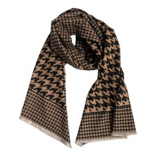 Extra Large Scarf Shawl 74.8x27.5 Inch Wool Blend Dual Pattern Double Sided