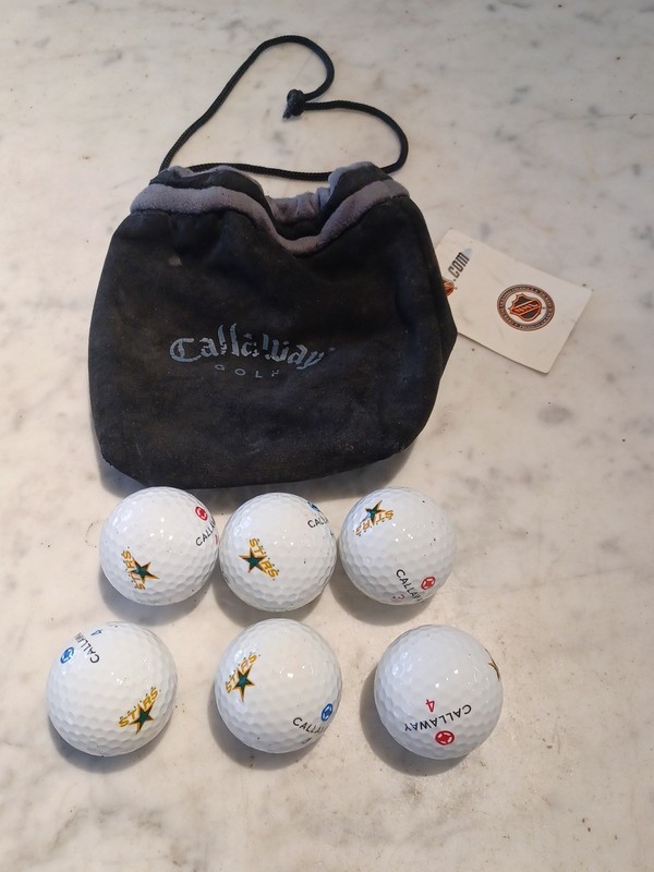 LOGO GOLF BALL-ORIGINAL 1994-2013 NHL DALLAS STARS 6 W/Bag CALLOWAY UNPLAYED NOS