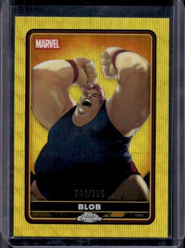2025 Topps Chrome Deadpool Blob Comic Accurate Yellow Wave Refractor #/399
