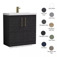 Image of Balterley Level Modern Bathroom 2 Soft Close Door & Mid-Edge Vanity Unit Basin