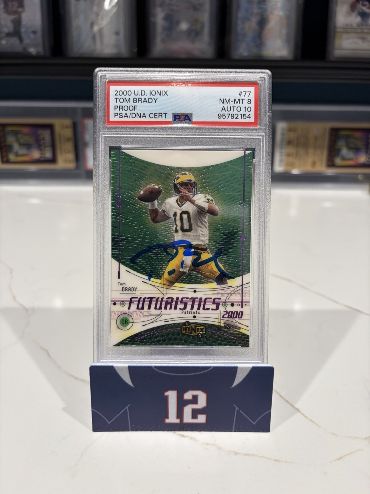 2000 UPPER DECK IONIX PROOF #77 TOM BRADY ROOKIE PSA 8 AUTO 10 INVEST GOAT HOF