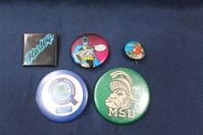 Vintage Collectible Lapel Pinbacks Buttons Lot of 5 Harley Batman MSU +