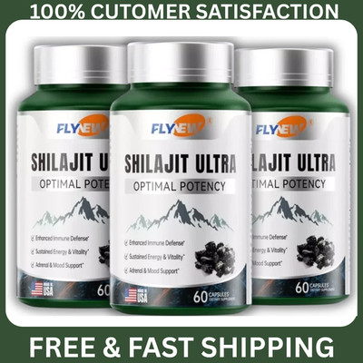 Flynew Shilajit Ultra Optimal Potency, Shilajit Extract with L-Arginine (3 pack)