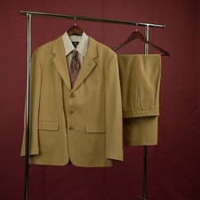 Beige 2-Piece Suit Single-Breasted Two-Button Notch Lapel 42R