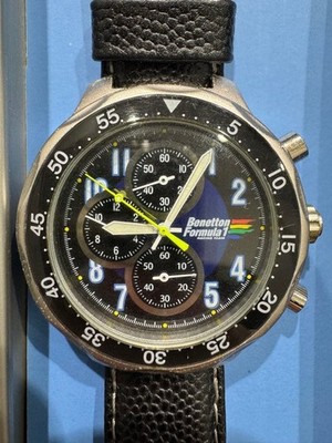 Benetton Formula 1 Chronograph Watch 40mm Quartz Men's Fashion | eBay