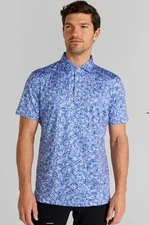 $110 Redvanly Men’s Fourcy Golf Performance Polo Shirt-Blue Lavender -XLarge-New