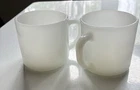 Vintage FEDERAL White Milk Glass Heat Proof D Handle Coffee Mug Cup Preowned c3