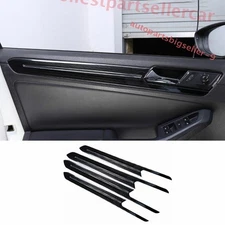 For VW Jetta MK6 15-2018 Black Steel Inner Door Panel Bezel Cover Trim 4PCS