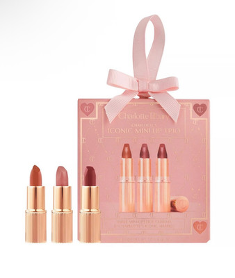 CHARLOTTE TILBURY Iconic Mini Lip Trio PILLOW TALK 2, Walk No Shame, Stoned Rose