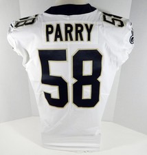 2017 New Orleans Saints David Parry #58 Game Issued White Jersey NOS0150